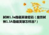 弑神1.3a隐藏英雄密码（魔兽弑神1.3A隐藏英雄怎样选?）