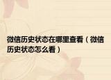 微信历史状态在哪里查看（微信历史状态怎么看）