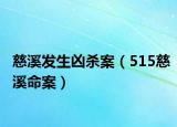 慈溪发生凶杀案（515慈溪命案）