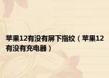 苹果12有没有屏下指纹（苹果12有没有充电器）