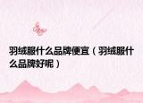 羽绒服什么品牌便宜（羽绒服什么品牌好呢）