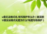 u盘无法格式化,有写保护怎么办（新买的U盘没法格式化是为什么?说是写有保护）