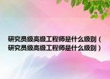 研究员级高级工程师是什么级别（研究员级高级工程师是什么级别）