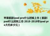 苹果新款ipad pro什么时候上市（新款ipad什么时间上市 2018-2018年ipad pro大约多少元）