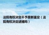 法院有权决定不予重新鉴定（法院有权决定逮捕吗）