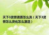 天下3灵兽资质怎么洗（天下3灵兽怎么灵化怎么激活）