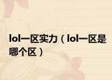 lol一区实力（lol一区是哪个区）