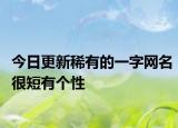 今日更新稀有的一字网名很短有个性