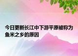 今日更新长江中下游平原被称为鱼米之乡的原因