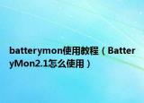 batterymon使用教程（BatteryMon2.1怎么使用）