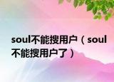 soul不能搜用户（soul不能搜用户了）
