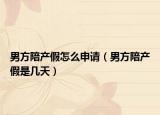男方陪产假怎么申请（男方陪产假是几天）