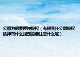 公司为何要质押股权（有限责任公司股权质押有什么规定需要注意什么呢）