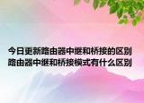 今日更新路由器中继和桥接的区别 路由器中继和桥接模式有什么区别
