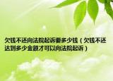 欠钱不还向法院起诉要多少钱（欠钱不还达到多少金额才可以向法院起诉）