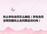 终止承包合同怎么赔偿（承包合同没有到期终止合同算是违约吗）