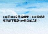 psp的cso文件放哪里（psp游戏去哪里能下载到cso类型的文件）