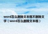 word怎么删除文本框不删除文字（word怎么删除文本框）