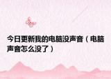 今日更新我的电脑没声音（电脑声音怎么没了）