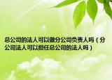 总公司的法人可以做分公司负责人吗（分公司法人可以担任总公司的法人吗）