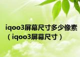 iqoo3屏幕尺寸多少像素（iqoo3屏幕尺寸）