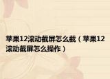 苹果12滚动截屏怎么截（苹果12滚动截屏怎么操作）