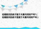结婚前买的房子属于夫妻共同财产吗?（结婚前买的房子是属于夫妻共同财产吗）