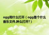 ogg用什么打开（ogg是个什么音乐文件,肿么打开?）