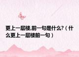 更上一层楼,前一句是什么?（什么更上一层楼前一句）