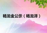 杨龙金公示（杨龙泽）