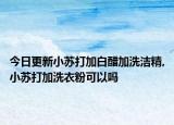 今日更新小苏打加白醋加洗洁精,小苏打加洗衣粉可以吗