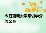 今日更新大学军训学分怎么查