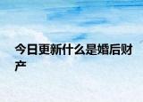 今日更新什么是婚后财产