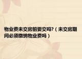 物业费未交房前要交吗?（未交房期间必须缴纳物业费吗）