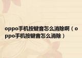 oppo手机按键音怎么消除啊（oppo手机按键音怎么消除）