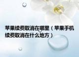 苹果续费取消在哪里（苹果手机续费取消在什么地方）