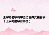 王字旁的字有哪些适合做女孩名字（王字旁的字有哪些）