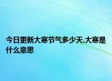 今日更新大寒节气多少天,大寒是什么意思