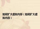 如何扩大虚拟内存（如何扩大虚拟内存）