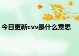 今日更新cvv是什么意思