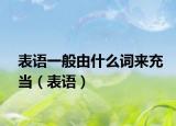 表语一般由什么词来充当（表语）