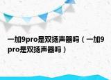 一加9pro是双扬声器吗（一加9pro是双扬声器吗）