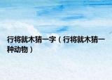行将就木猜一字（行将就木猜一种动物）