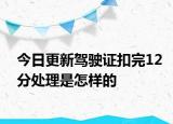 今日更新驾驶证扣完12分处理是怎样的