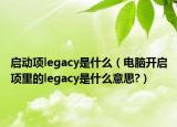 启动项legacy是什么（电脑开启项里的legacy是什么意思?）