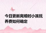 今日更新离婚时小孩抚养费如何确定