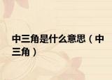 中三角是什么意思（中三角）