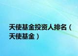 天使基金投资人排名（天使基金）