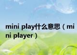 mini play什么意思（mini player）