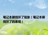 笔记本屏线坏了现象（笔记本屏线坏了的表现）